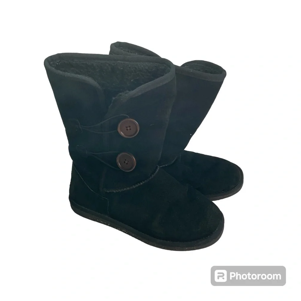 Lamo Black Suede Mid-Calf Boots Size 6